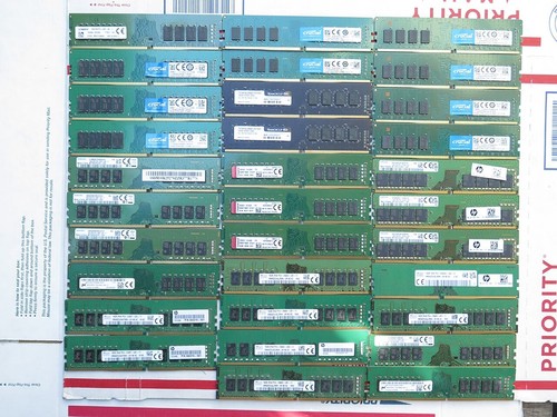 Lot of 32 x 16GB PC4 DDR4 desktop memory RAM - mix brands and speeds - tested.