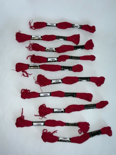 10 Finca Presencia Embroidery Floss Cross Stitch Thread Crimson red 1906 NEW - Picture 3 of 4