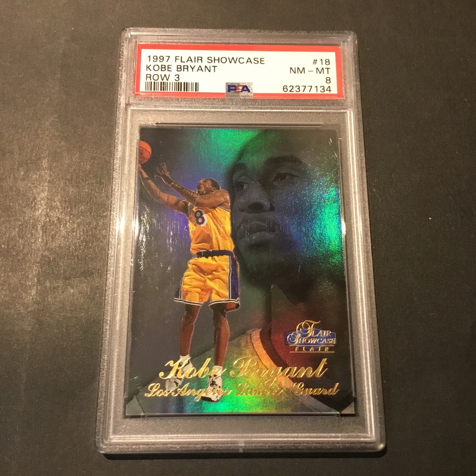 1997 Flair Showcase Row 3 #18 Kobe Bryant PSA 8 NM-MT Los Angeles Lakers