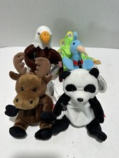 Coca-cola Bean Bag Plush Lot Of 4 Eagle Turk Auce Panda 1997 1998 With Tags