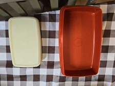 Tupperware Qty 5 x 816-15 Deli Meat Cheese Keeper Paprika With White Lid Vintage