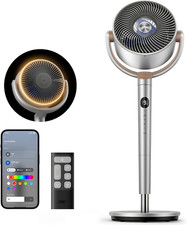 Smart Bedroom Fan w/ RGB Light, 9 Speeds, 6 Modes, Quiet, Wi-Fi, Timer