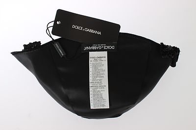 DOLCE & GABBANA Hat Black Crystal Gold Brooch Cherries  display picture 1