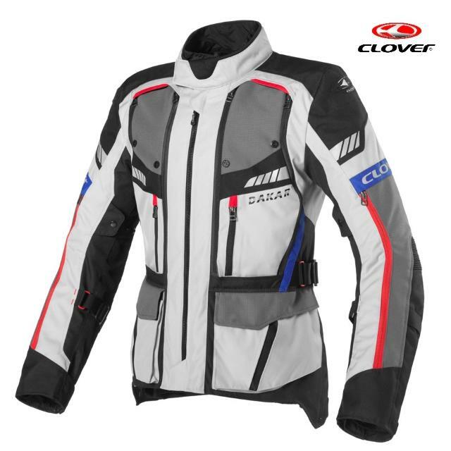 GIACCA TOURING ADVENTURE DA MOTO UOMO INVERNALE CLOVER DAKAR-2 WP NERO/GRIGIO