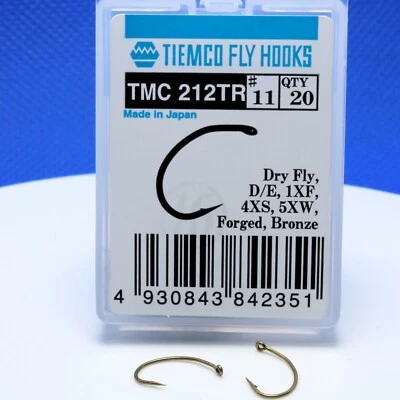 TIEMCO TMC 212 TR Trockenfliegenhaken Gr. #9 #11 #13 #15 Originalpackung Japan