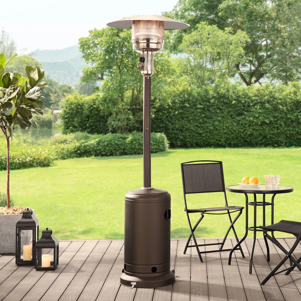 Mainstays 48,000 BTU Propane Gas Outdoor Freestanding Patio Heater Mocha  Finish 850016451149 | eBay
