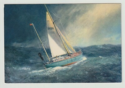Laurence Bagley Postkarte, Alec Rose & Lively Lady. The Lone Sailor