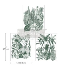 Green Foliage - Redesign With Prima Middy Transfer, Rub On Furniture Decal