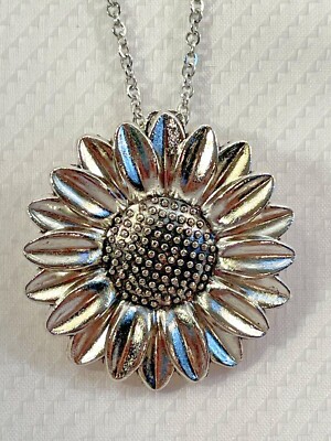 SUNFLOWERS Garden Flower Charm Pendant Necklace 24  Stainless Jewelry NEW