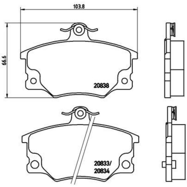 Brembo Bremsbelagsatz Scheibenbremse Vorne FüR Fiat Barchetta 1.8 16V Punto-image