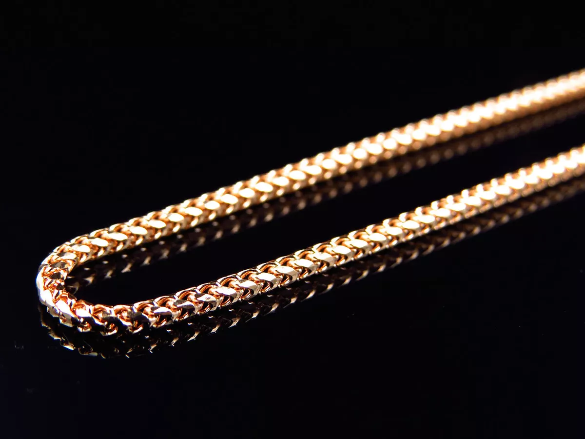10k Rose Gold Rounded Italian Franco Link Style Chain Necklace 1.5mm 20 32