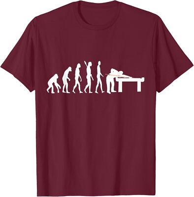 Pool Billard Evolution Snooker Player Table 8 Ball Unisex T-Shirt