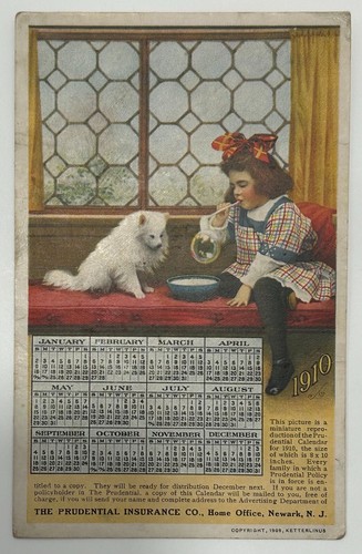 Antik 1910 The Prudential Insurance Company Kalender Postkarte - Bild 1 von 2