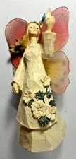 Vintage Dolgen Corp - Angel & Dove - Christian Religious Ceramic Figurine 7 in