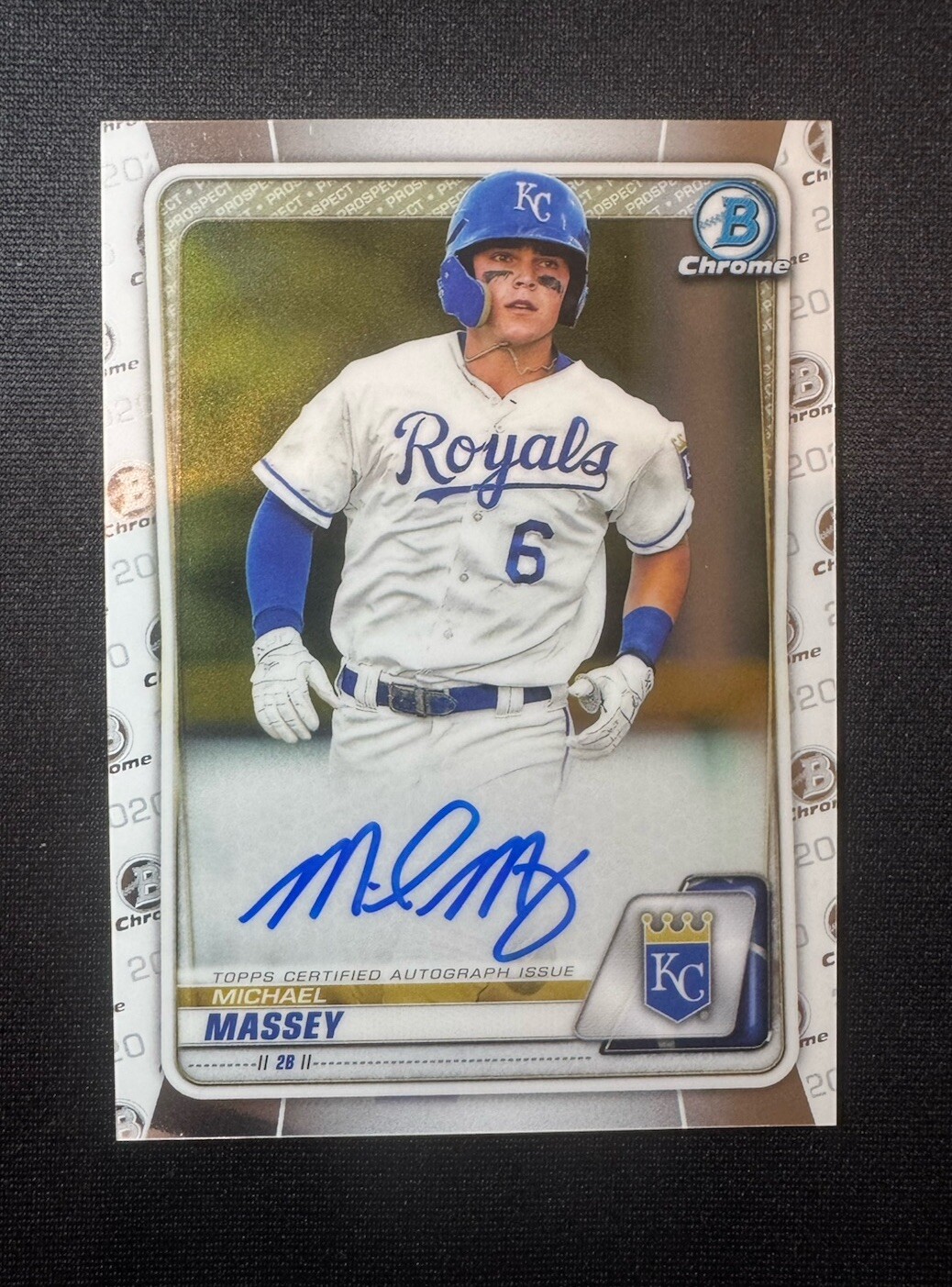 2020 Bowman Michael Massey Chrome Prospect Auto #CPA-MM Royals