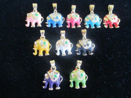 PENDANTS ELEPHANTS 18K GP YOU CHOSE /DIJES DE ELEFANTE ORO LAMINADO 18K ESCOJA - 第 1/5 張圖片