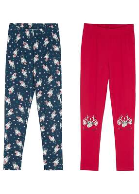 2er Pack Mädchen Leggings Gr. 152/158 Rot Dunkelblau Mädchenleggings Hose Neu