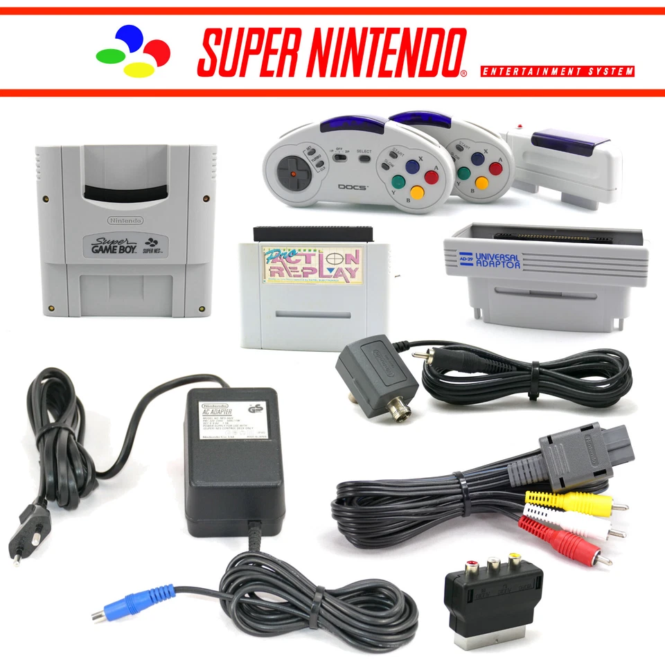 SNES / Super Nintendo Zubehör-Set Auswahl 🤔✅ Netzteil, AV- TV-Kabel, Controller - Bild 1 von 1