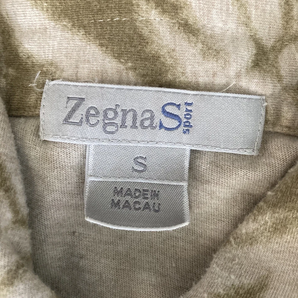 Zegna Sport Shirt Mens Small Brown White Pot Leaf Button Front Hawaiian - Image 3 of 4