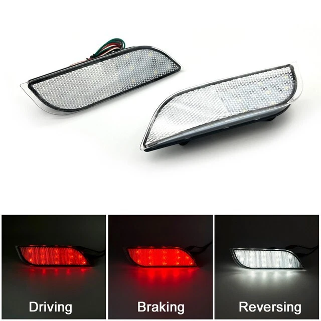 LENTE TRANSPARENTE LED PARACHOQUES TRASERO REFLECTOR LUCES DE FRENO PARA 13-15 SUBARU XV CROSSTREK Foto 3 de 4