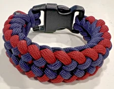 Paracord Survival Bracelet Houston Texans color w/ Buckle Handmade USA 7 1/2"