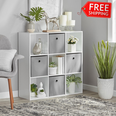 Mainstays 11'' 9-Cube Storage Organizer, White