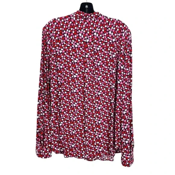 LOFT Outlet Heart Print Button Down Collared Blou… - image 9