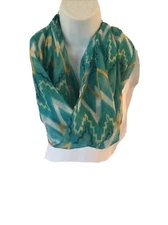 NWT~CHATTIES~PRETTY PRINT INFINITY SCARF~TURQUOISE 