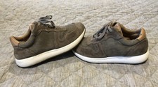 PRICE DROP Boys Lucky Brand Casual Sneakers - Sz 3 - Tan Leather/Canvas - GUC