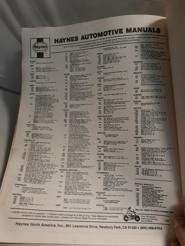 Haynes Mercedes-Benz 190 1984-1988 Repair Manual - Picture 5 of 6