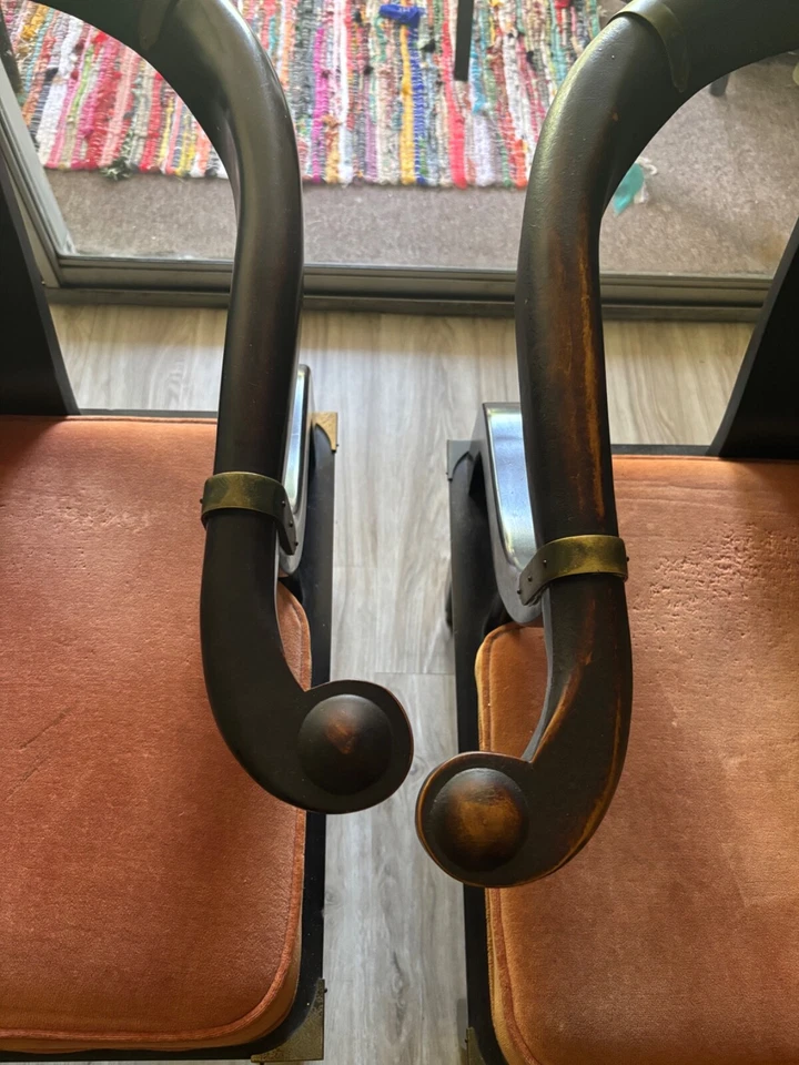 Pair of James Mont Style Mid-Century Lacquered Horseshoe Chairs by Century - Image 3 of 3