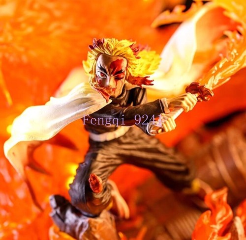Demon Slayer Figure Statue Kimetsu No Yaiba Rengoku Kyoujurou w/LED Base Model - Picture 5 of 13