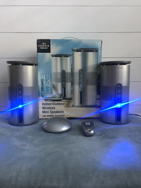 Sharper image??? wireless indoor/outdoor speaker System with 900mhz transmitter (780352384170)