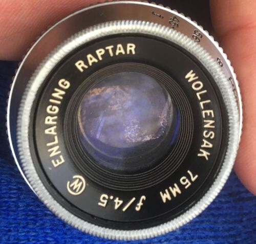 Vintage Wollensak Raptar 75mm f/4.5 Enlarging Lens Mint Glass - Picture 3 of 10