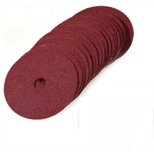 100PCS 5 inch Calcined A/O Resin Fiber Sanding Round Hole Grinding Disc 16 Grit