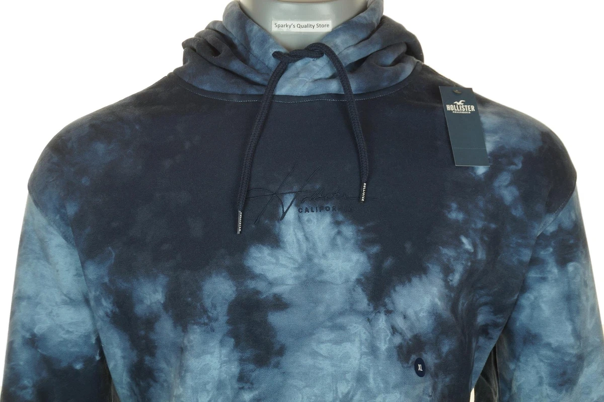Men s Hollister Hoodie Fleece Lined Embroidered Logo Sweatshirt L