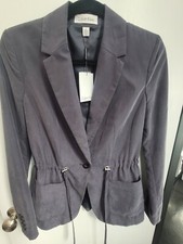 NWT Calvin Klein Women's Gray/Silver Blazer Jacket Small Size 2, MSRP 129.50