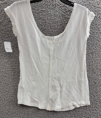 Free People Bout Time Tee Women's S Ivory Scoop Neck Short Sleeves Pullover~ - 第 9/15 張圖片