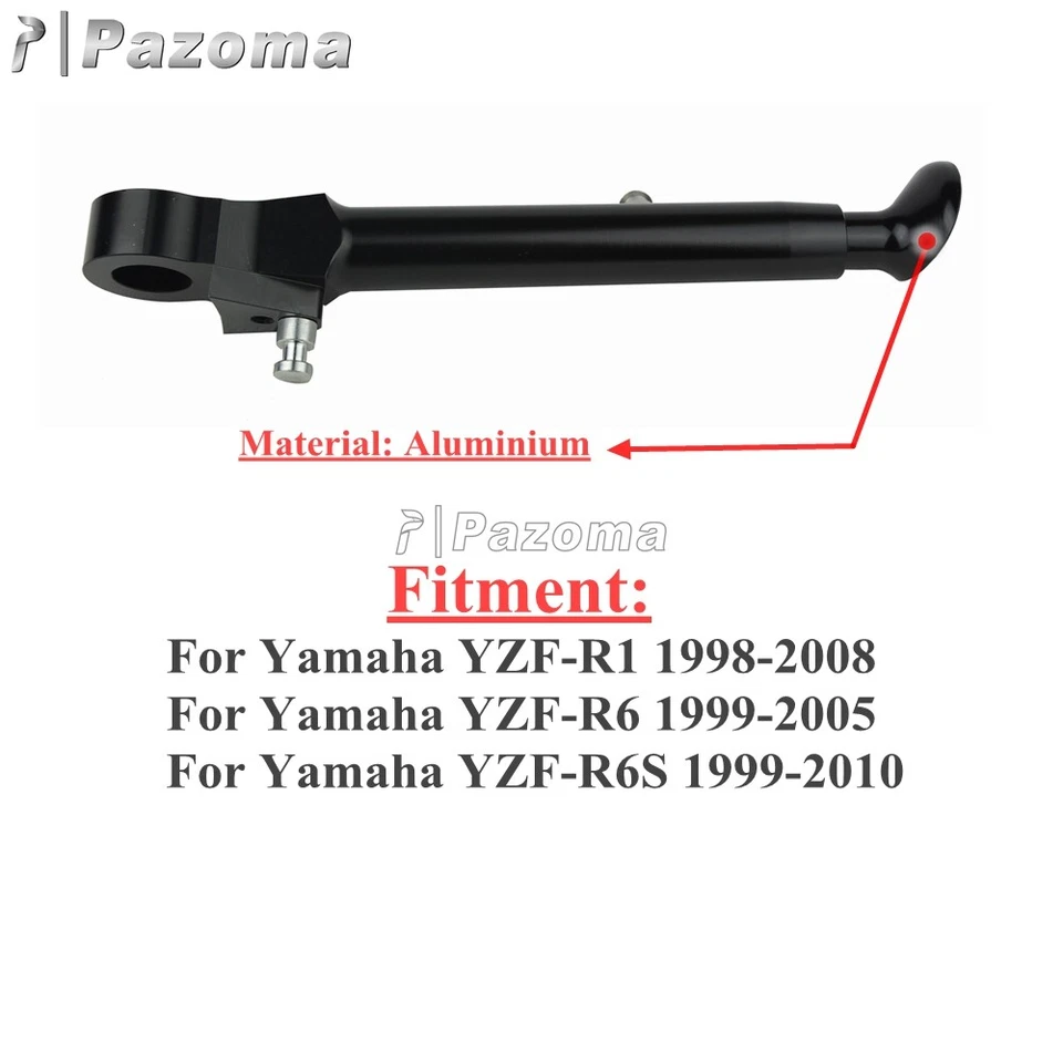 Racing Adjustable Lowering Kickstand Side Stand Kit For Yamaha YZF R1 R6 1998-08 — 第 2/4 张图片