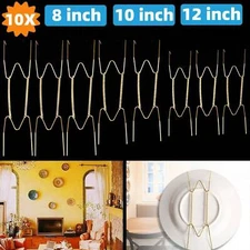 10PCS W-Shape Wall Display Plate Dish Hangers Hooks For Home Decor 6-16'' Holder