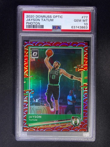 2020-21 Panini Donruss Optic Jayson Tatum #77 Photon SSP PSA 10 POP8