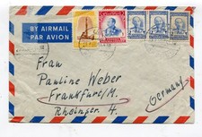 Afghanistan multifranked airmail cover Kaboul to Frankfurt Germany 23.3.1958