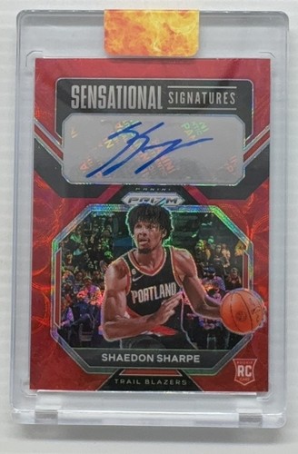 2022-23 Prizm Shaedon Sharpe Sensational Signatures RC Prizm Choice Auto #SS-SR