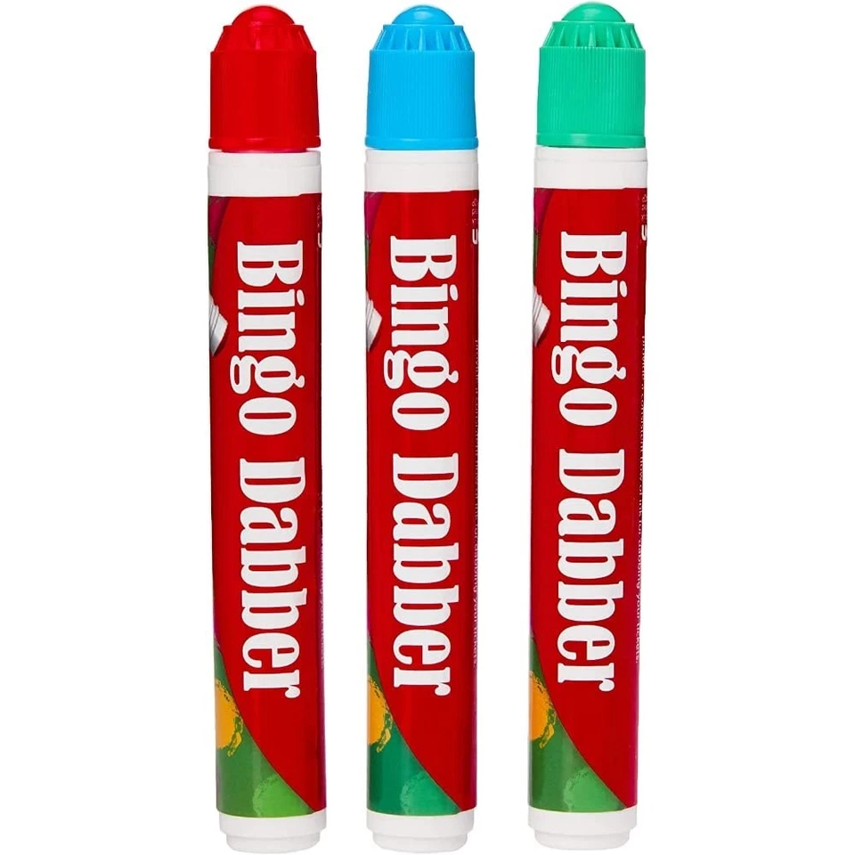 Stylos marqueur Couleurs Assorties Encre Non-coulante Bingo Dabbers lot X3 - Photo 1/1