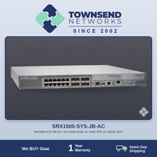 Juniper SRX1500-SYS-JB-AC / 12 ports of 1GbE RJ45, 4x 1GbE SFP and 4x 10GbE SFP