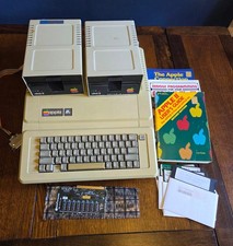 Apple IIe Computer w/ Two 5.25" Floppy Drives and Accessories Tested image