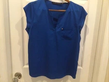 Ivanka Trump Top/Cap Sleeve/ Med Blue