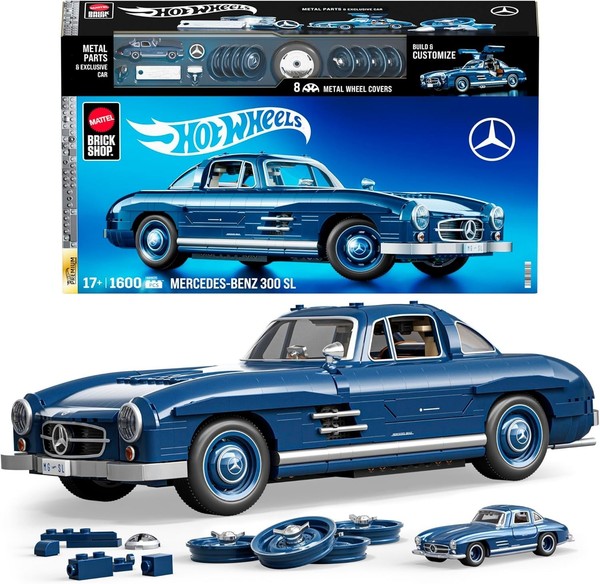 Mattel Brick Shop Hot Wheels Mercedes-Benz 300 Sl Building Set – Neu & Ovp-image