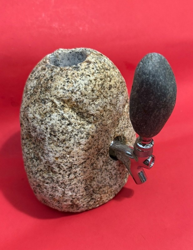 Funky Rock Designs Granite Stone & Stainless Steel Tap Beverage Liquor Dispenser