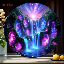 1pc 2D 2D Flat- 1pc Decorative Sign and Plaque, 2D Flat Metal Artwork, Round Alu